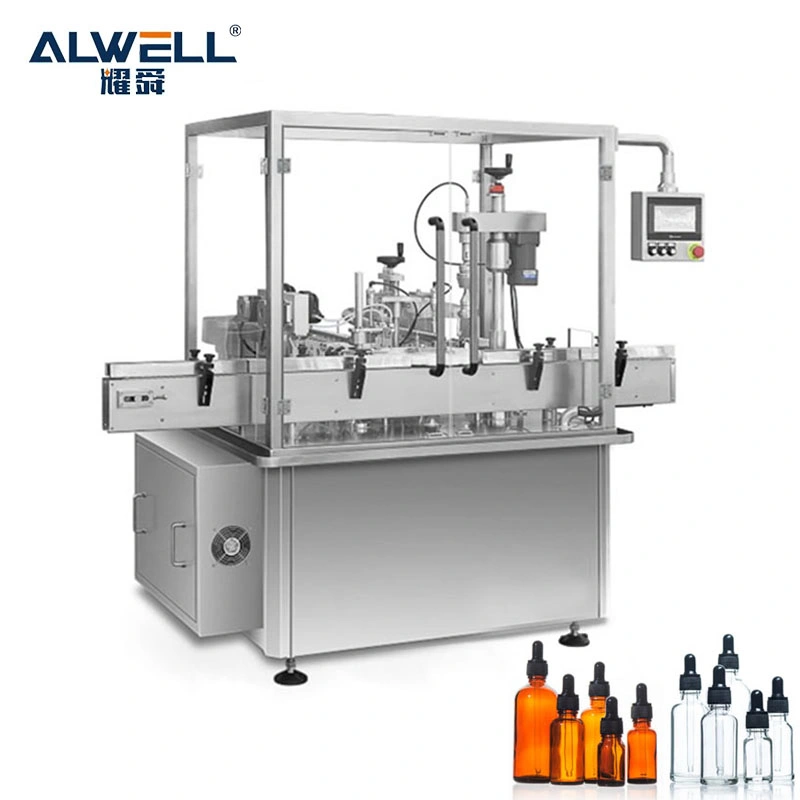 Shanghai Manufacturer Automatic E-Liquid Dropper Bottle and Essential Oil Filling Capping and Labeling Machine