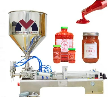 Máquina de llenado de jugo con sabor a miel de salsa de tomate de botella de vidrio semiautomática