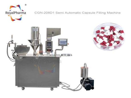 Laboratorio farmacéutico gelatina dura máquina de llenado de cápsulas semiautomática (CGN-208D1)