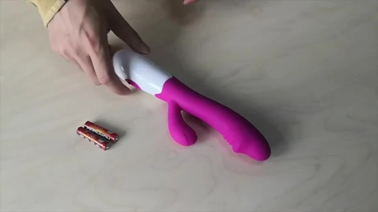 Almacén de EE. UU. Venta caliente Vibrador de conejo realista Modo de 30 velocidades Juguete sexual Dildo Clits Pezón Estimulador de vagina para mujeres Vibrador Productos para adultos
