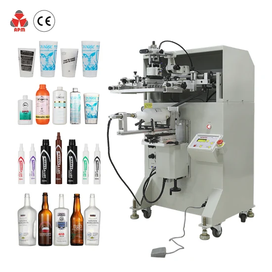 S350 Multi Color China Máquina de serigrafía cilíndrica semiautomática para botella de perfume Botella de vidrio Vaso de plástico